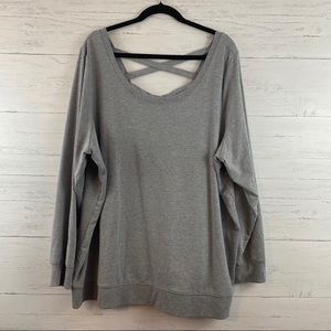 Torrid Active Heather Gray Cross Back Sweatshirt